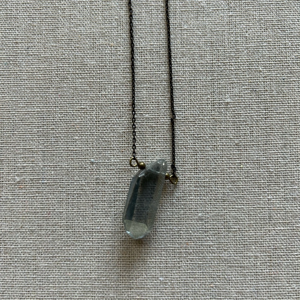 Delicate Clear Crystal Pendant Necklace - Picture 7 of 7